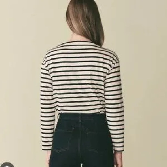 DOEN Irene tee in Black Newport Stripe - S - Picture 2 of 5